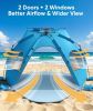 Beach Tent Sun Shelter for 5-6 Person, Pop Up Beach Canopy, UPF 30+ UV Protection, Breathable Mesh Window