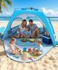 Beach Tent Sun Shelter for 5-6 Person, Pop Up Beach Canopy, UPF 30+ UV Protection, Breathable Mesh Window